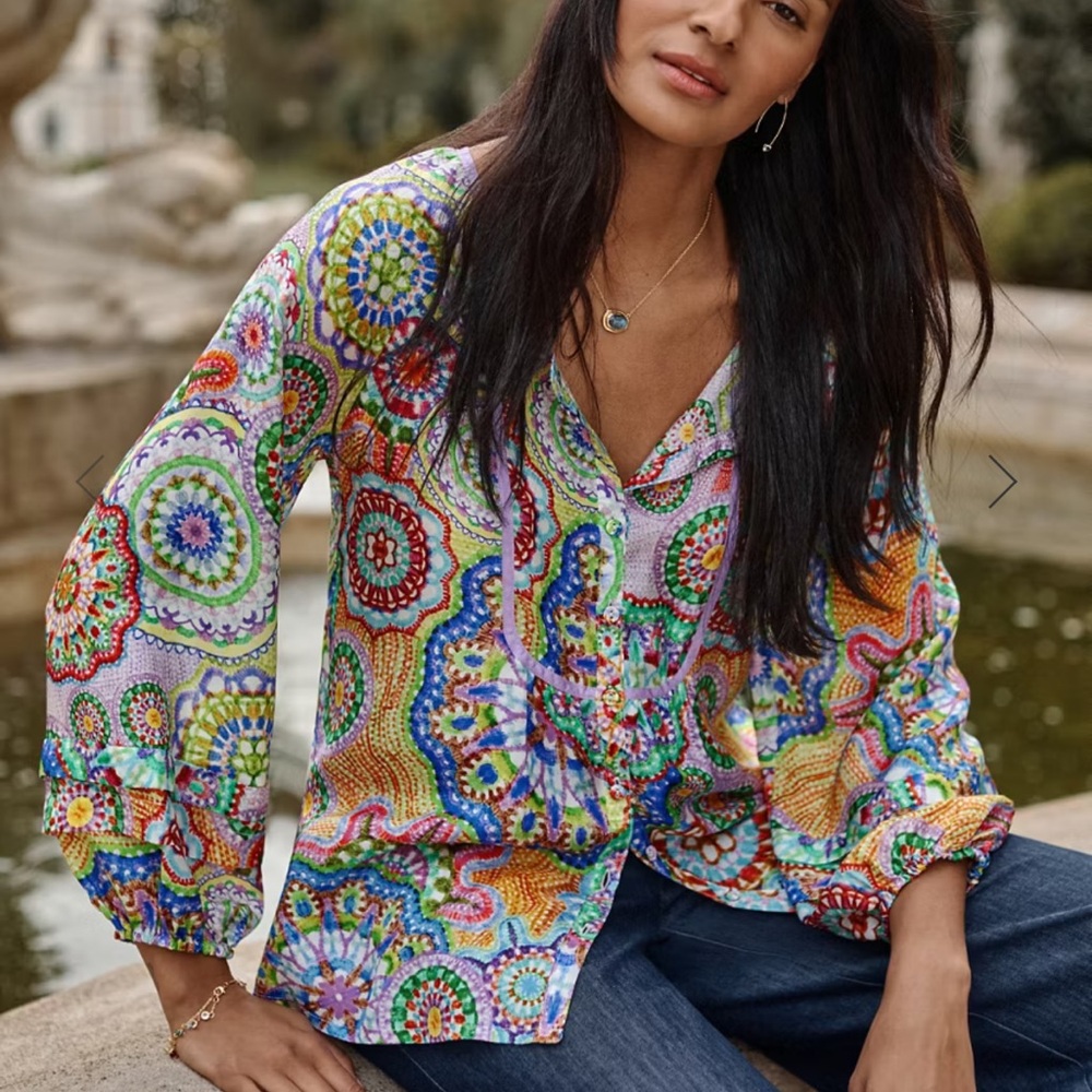 Johnny Was Silk Jannika Blouse size Small